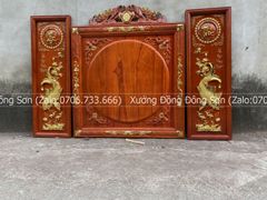 Tranh Trống Đồng Đôi Cá Chép Rời Kích Thước 117*117 Cm Khung Vuông