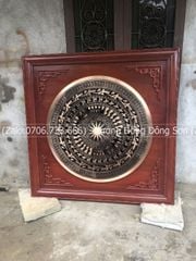 Tranh Trống Đồng Khung Hương Mặt Trống Đúc Kích Thước 80*80 Cm Khung Vuông
