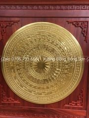 Tranh Trống Đồng Đôi Lục Bình Hoa Sen 2 Bên Kích Thước 200*140 Cm Khung Chữ Nhật