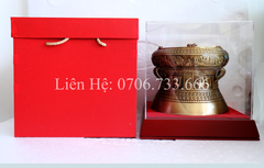 Trống Đồng Đông Sơn Đường Kính 25Cm Chất Liệu Đồng Vàng