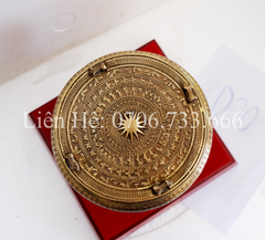 Trống Đồng Đông Sơn Đường Kính 20Cm Cao 16Cm Chất Liệu Đồng Vàng