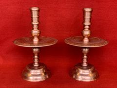 Bộ Tam Sự Nến Bằng Đồng Đỏ Song Long Chấu Nguyệt Cao 50 Cm