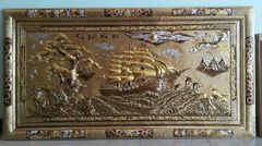 Tranh Thuận Buồm Xuôi Gió Kích Thước 230 x120  Đồng Vàng Dát Vàng - Khung Đồng