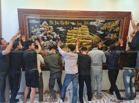 Tranh Đồng Thuận Buồm Xuôi Gió 255*155 Cm Khung Hoa Tây