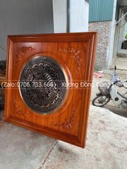 Tranh Trống Đồng Khung Hương Mặt Trống Đúc Kích Thước 117*117 Cm Khung Vuông