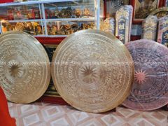 Mặt Trống Đồng Thúc Tay DK 80 Cm Dát Vàng