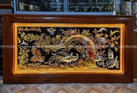 Tranh Đồng Vinh Hoa Phú Quý Kích Thước 230*120 Cm Khảm Tam Khí