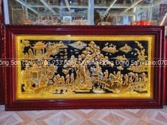 Tranh Đồng Vinh Quy Bái Tổ Kích Thước 170*90 Cm Nền Đen