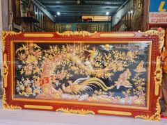 Tranh Đồng Vinh Hoa Phú Quý Kích Thước 170*90 Cm Khung Hoa Tây Dát Vàng