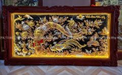 Tranh Đồng Vinh Hoa Phú Quý Kích Thước 170*90 Cm Khung Đục Hoa Tây