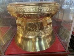 Trống Đồng Đông Sơn Đồng Đỏ- Đường Kính 60cm- Dát Vàng 24K