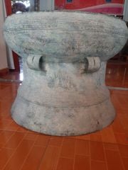 Trống Đồng Đông Sơn Đường Kính 60Cm Cao 52Cm Chất Liệu Đồng Đỏ Màu Giả Cổ