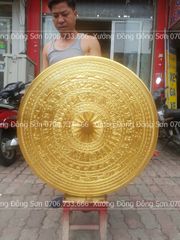 Mặt Trống Đồng Đỏ Đúc DK 80 Cm Dát Vàng