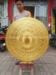 Mặt Trống Đồng Đúc DK 80 Cm Dát Vàng