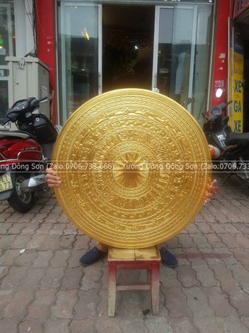 Mặt Trống Đồng Đúc DK 80 Cm Dát Vàng