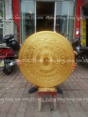 Mặt Trống Đồng Đỏ Đúc DK 80 Cm Dát Vàng