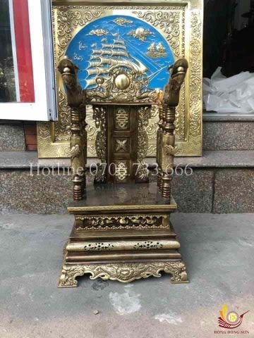 Phụ Kiện Đồng Vàng -Ngai Thờ Đồng Cao 68cm - Màu 2CN