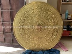 Mặt Trống Đồng Thúc Tay DK 60 Cm Dát Vàng