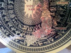 Mặt Trống Đồng CNC - Đồng Vàng Đường Kính 80 Cm Có Bản Đồ