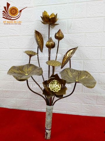 Phụ Kiện Đồng Vàng -Bó Sen 10 cành hun