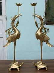 Bộ Ngũ Sự Bằng Đồng Cát Tút Song Long Chầu Nguyệt Cao 60 Cm- Chữ Việt