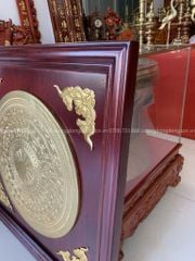 Tranh Trống Đồng Khung Hương Dát Vàng Kích Thước 90*90 Cm Khung Vuông