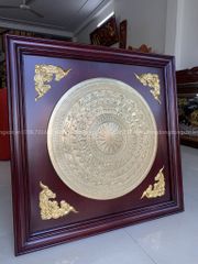 Tranh Trống Đồng Khung Hương Dát Vàng Kích Thước 90*90 Cm Khung Vuông