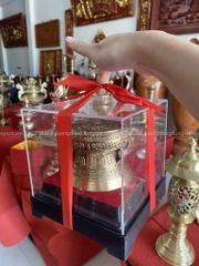 Trống Đồng Đông Sơn Đường Kính 10Cm Cao 7Cm Chất Liệu Đồng Vàng