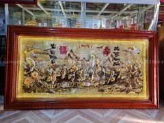 Tranh Mừng Thọ Bằng Đồng Nền Vàng Kích Thước 170*90 Cm