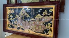 Tranh Đồng Quê Đồng Đỏ Nền Đen Kích Thước 230*120 Cm
