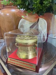 Trống Đồng Đông Sơn Dát Vàng Đường Kính 15Cm Cao 14Cm Chất Liệu Đồng Vàng