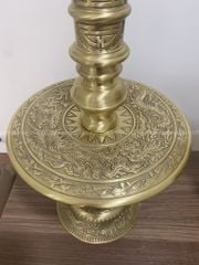 Bộ Tam Sự Nến Bằng Đồng Vàng Song Long Chầu Nguyệt Cao 70 Cm