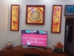 Tranh Trống Đồng Mặt Trống Thúc Tay Kích Thước 100*100 Cm Khung Vuông