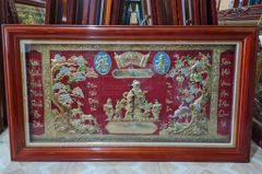 Tranh Mừng Thọ Bằng Đồng Kích Thước 135*77 Cm