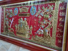 Tranh Mừng Thọ Bằng Đồng Kích Thước 135*77 Cm