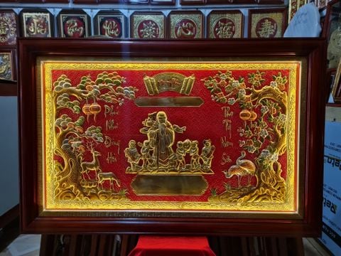 Tranh Mừng Thọ Bằng Đồng Cụ Ông Kích Thước 115*73 Cm