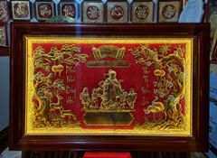 Tranh Mừng Thọ Bằng Đồng Cụ Bà Kích Thước 115*73 Cm