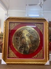 Tranh Trống Đồng Mặt Trống Ăn Mòn Kích Thước 80*80 Cm Khung Vuông