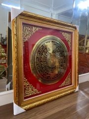 Tranh Trống Đồng Mặt Trống Ăn Mòn Kích Thước 80*80 Cm Khung Vuông