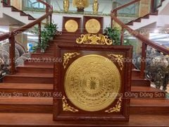 Tranh Trống Đồng Ngũ Phúc KT 115*115 dát vàng 9999