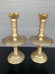 Bộ Ngũ Sự Bằng Đồng Vàng Hoa Sòi Cao 60 Cm
