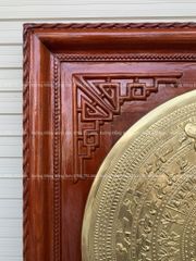 Tranh Trống Đồng Mặt Trống Dát Vàng - Mặt Gò Kích Thước 80*80 Cm Khung Vuông