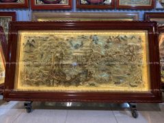 Tranh Cội Nguồn Quê Hương Nền Giả Cổ Khung Trơn  Kích Thước 170*90 Cm