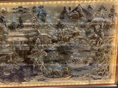 Tranh Cội Nguồn Quê Hương Nền Giả Cổ Khung Trơn  Kích Thước 170*90 Cm