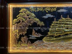 Tranh Đồng Thuận Buồm Xuôi Gió 197*107 Cm Nền Đen Dát Vàng Bạc