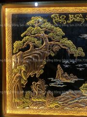 Tranh Đồng Thuận Buồm Xuôi Gió 197*107 Cm Nền Đen Dát Vàng Bạc