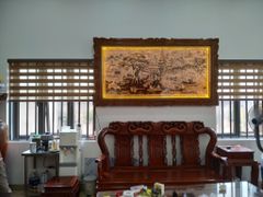 Tranh Đồng Quê Cội Nguồn Quê Hương Đồng Đỏ Cạo Xước Giả Cổ Khung Đục Hoa Tây Kích Thước 230*120 Cm