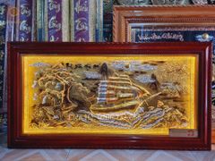 Tranh Thuận Buồm Xuôi Gió Kích Thước 170 x90  Đồng Vàng Xước Dát  - Khung Sồi Trơn