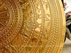 Mặt Trống Đồng Đúc DK 80 Cm - Hoa Văn Ngọc Lũ Đúc Chìm -  Dát Vàng