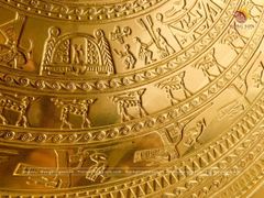 Mặt Trống Đồng Đúc DK 80 Cm - Hoa Văn Ngọc Lũ Đúc Chìm -  Dát Vàng